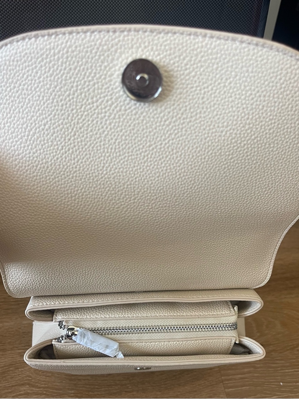 Soft Beige Top-Handle Backpack - Picture 9 of 16